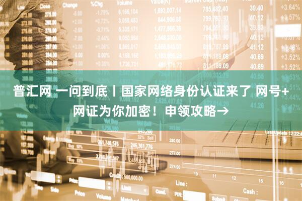 普汇网 一问到底丨国家网络身份认证来了 网号+网证为你加密！申领攻略→