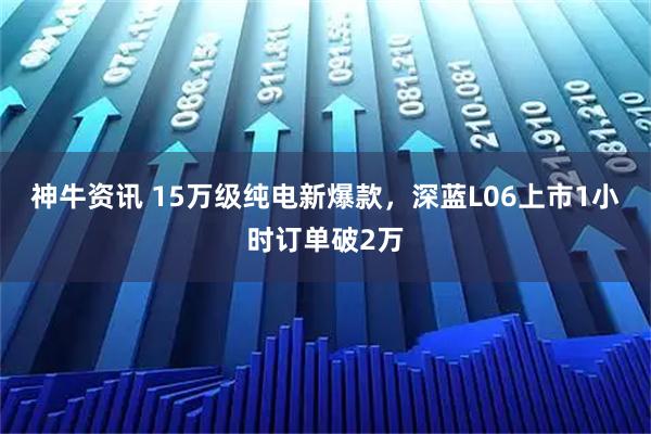 神牛资讯 15万级纯电新爆款，深蓝L06上市1小时订单破2万