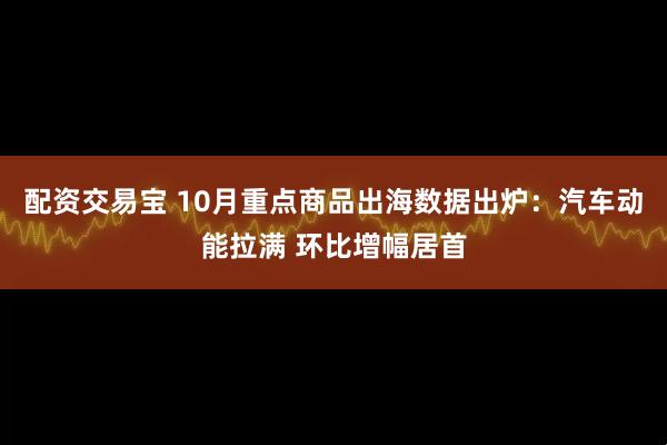 配资交易宝 10月重点商品出海数据出炉:汽车动能拉满 环比增幅居首